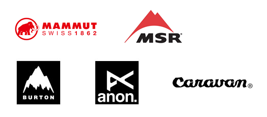 MAMMUT　マムート　／　MSR　　／　BURTON バートン　／　anon アノン　／　caravan キャラバン